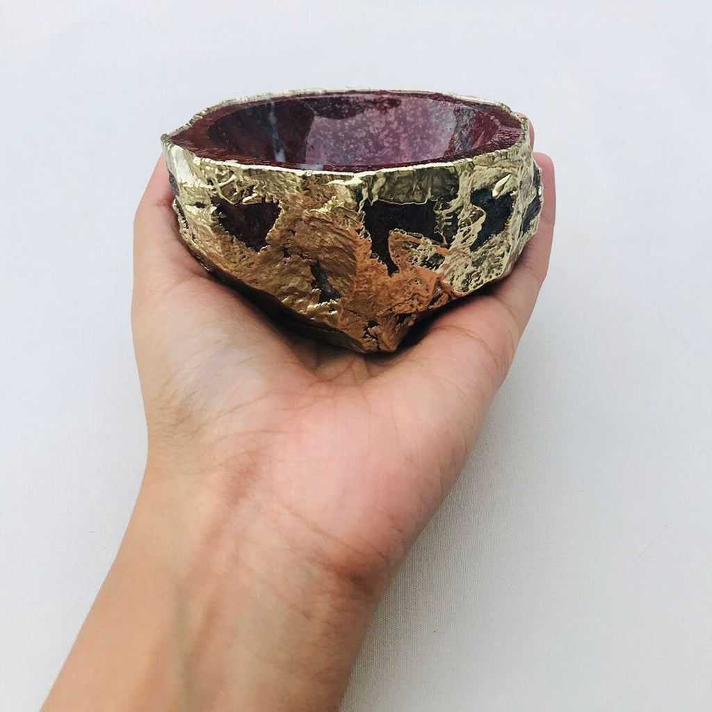 Maroon Red Agate Geode Nut/trinket/Jewellery Bowl-2