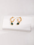 Malachite Hoop Earrings