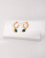 Malachite Hoop Earrings