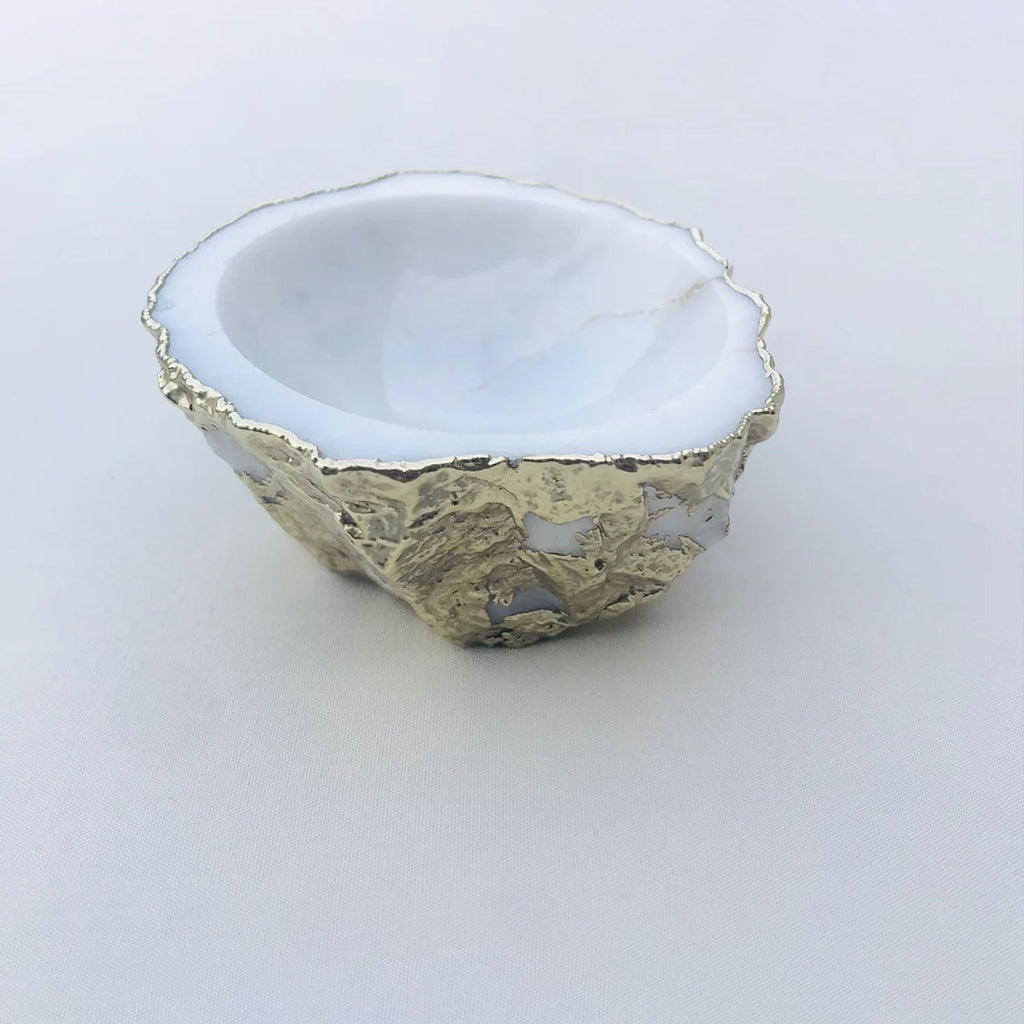 White Agate Geode Nut/trinket/Jewellery Bowl-1
