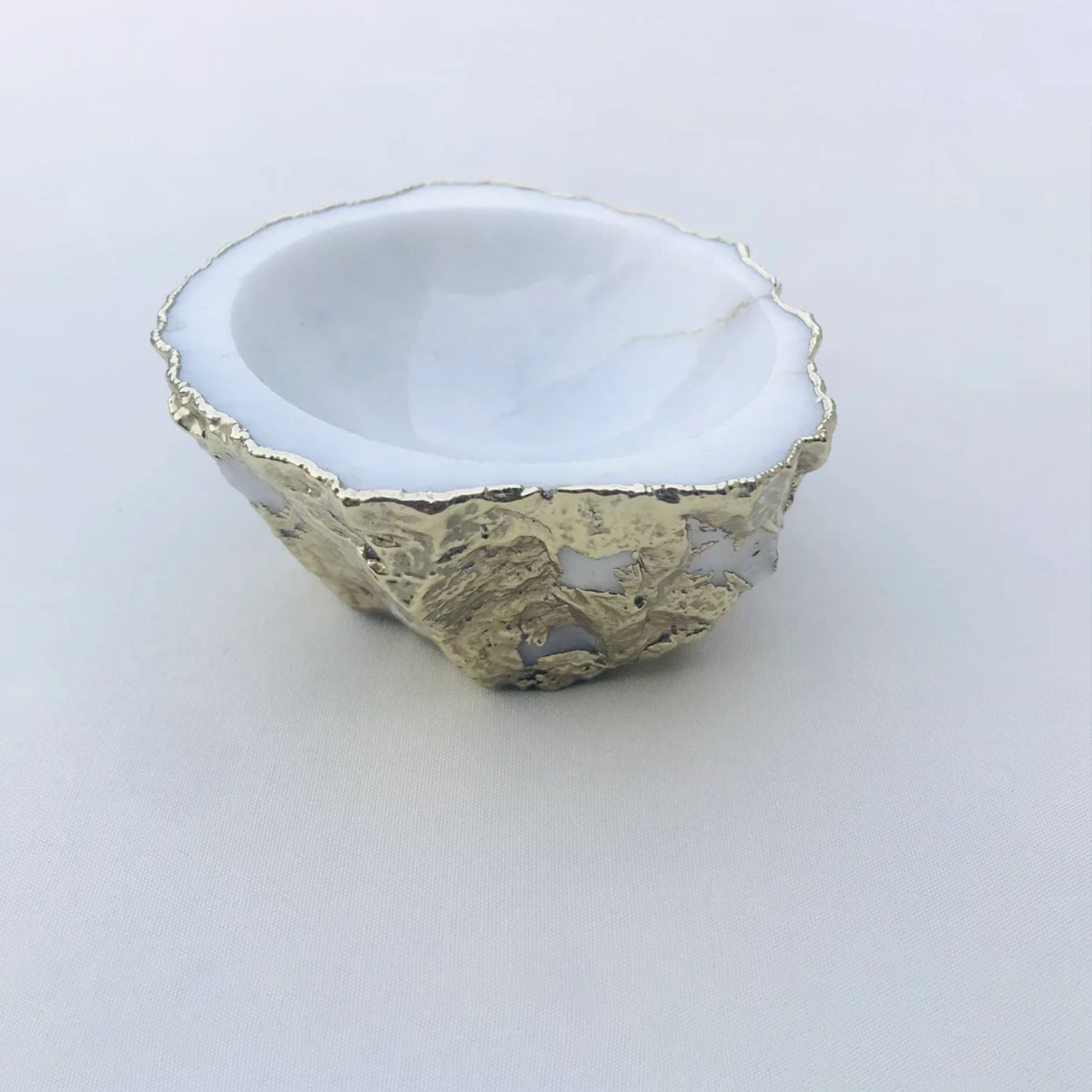 White Agate Geode Nut/trinket/Jewellery Bowl-1