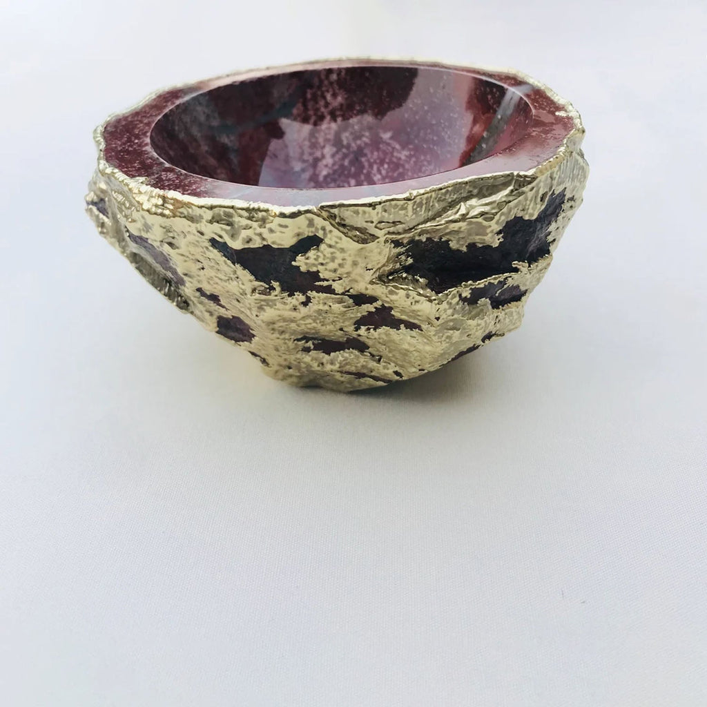 Maroon Red Agate Geode Nut/trinket/Jewellery Bowl-3