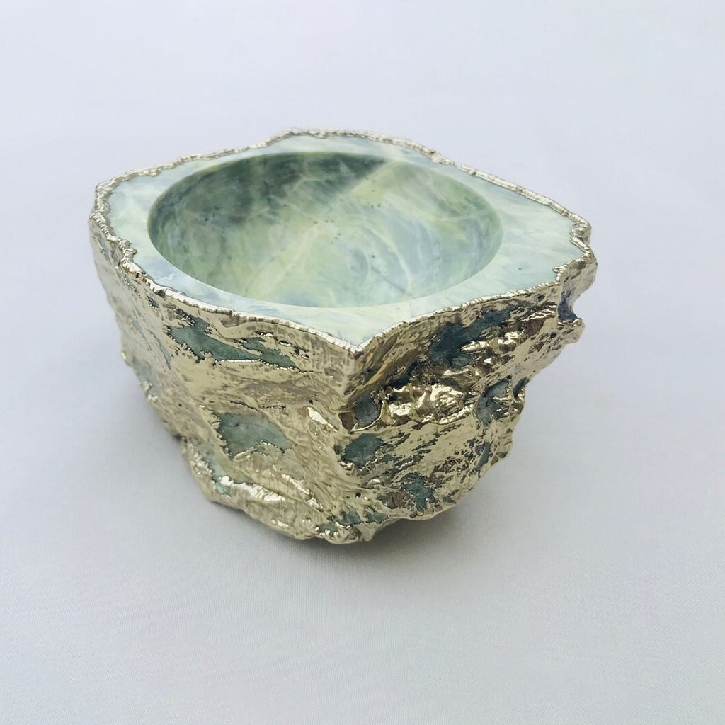Lime Green Agate Geode Nut/trinket/Jewellery Bowl-4