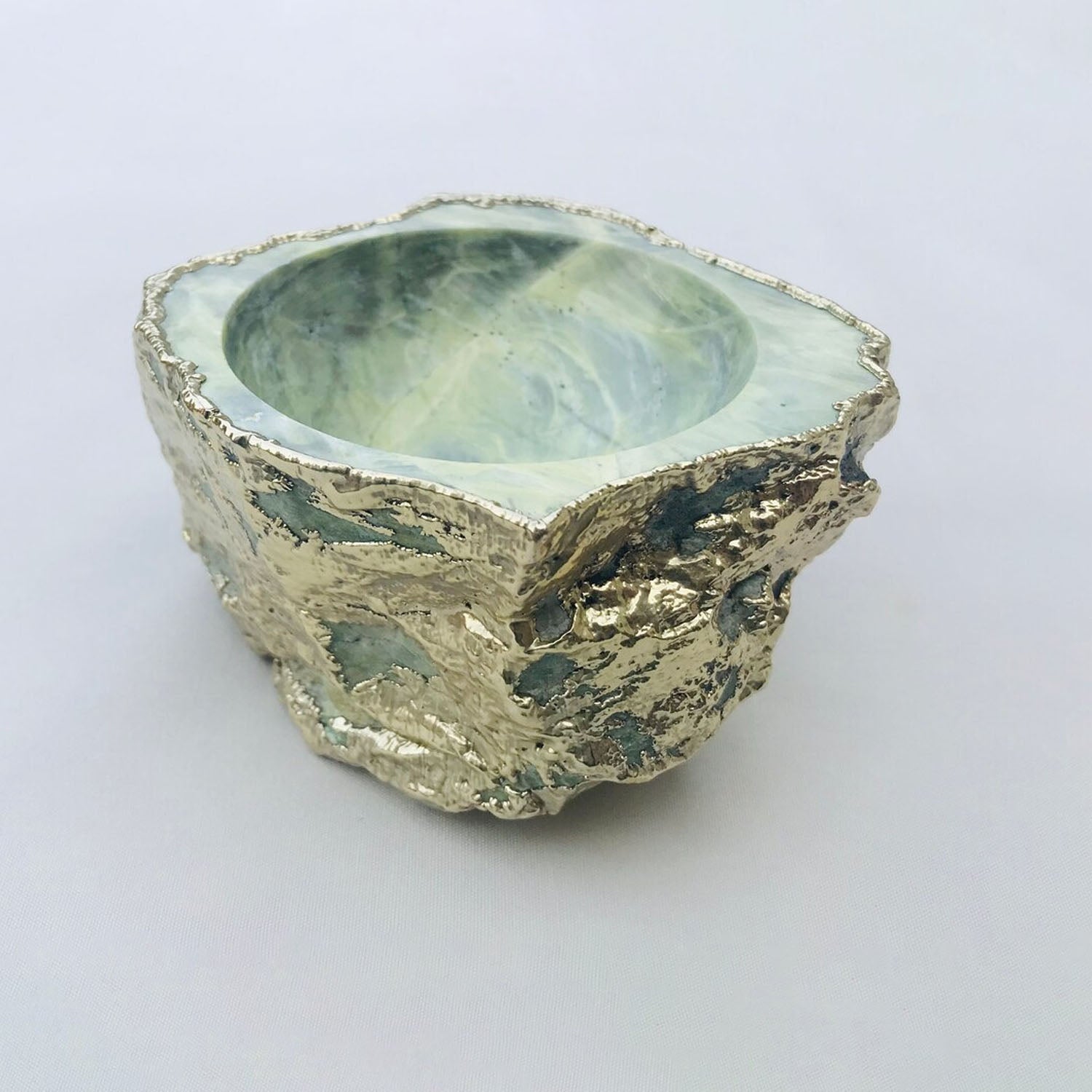 Lime Green Agate Geode Nut/trinket/Jewellery Bowl-4