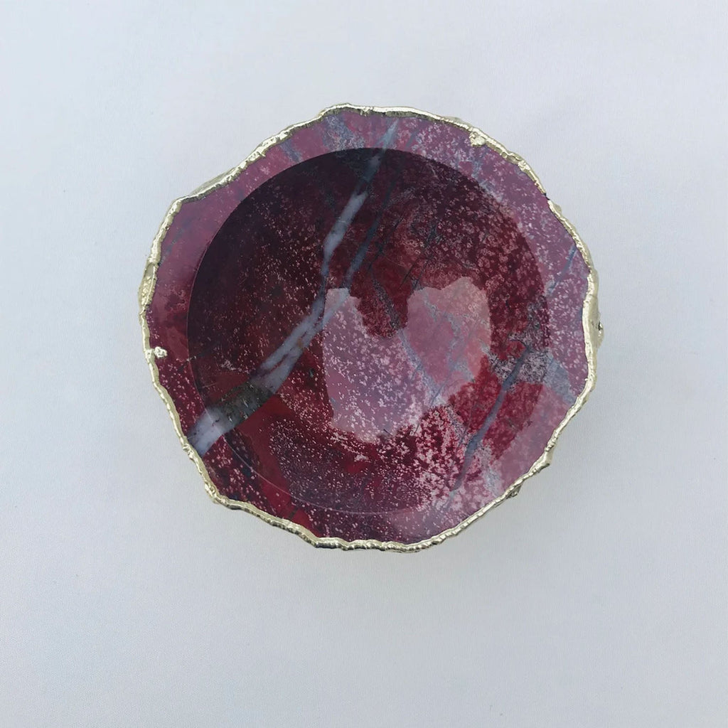 Maroon Red Agate Geode Nut/trinket/Jewellery Bowl-4