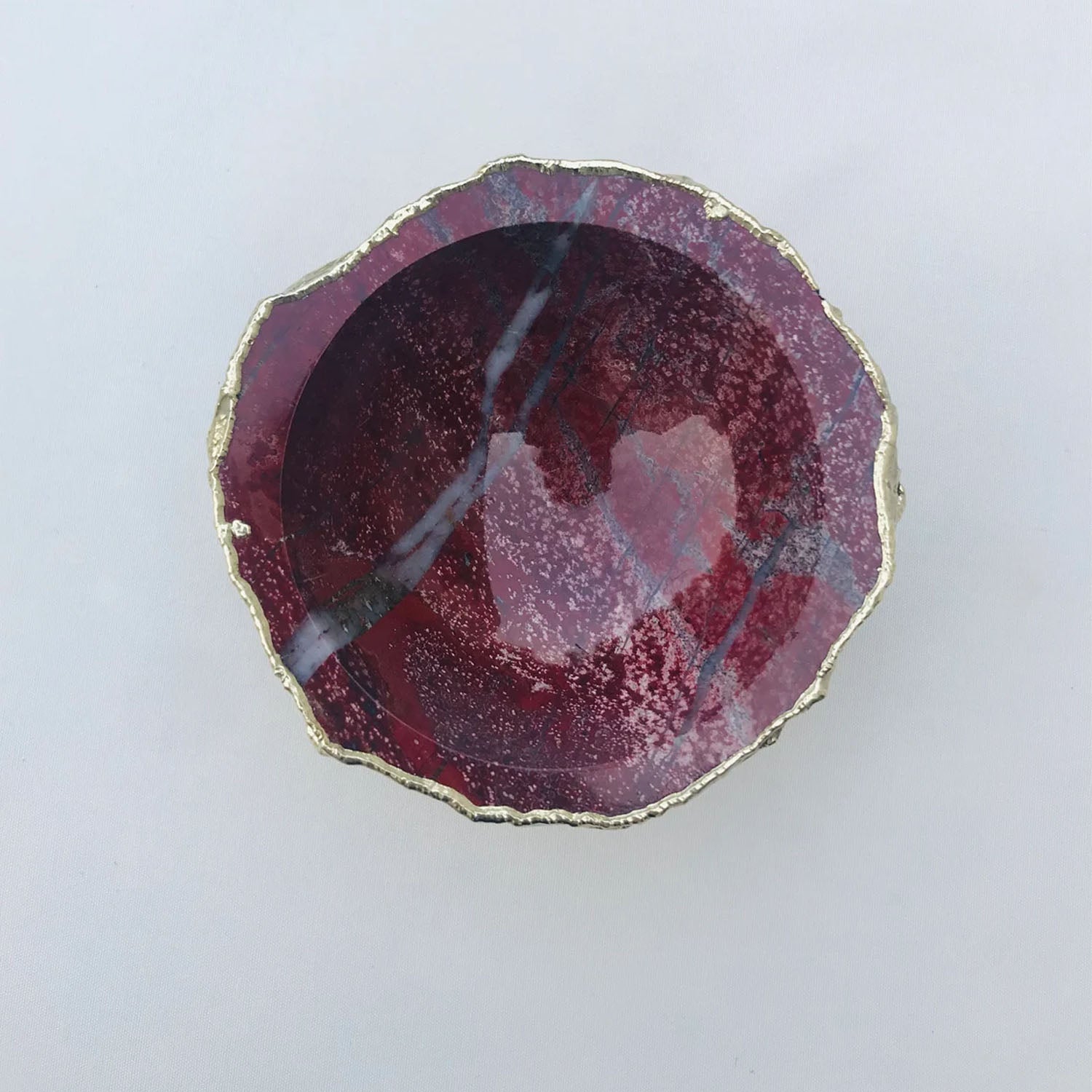 Maroon Red Agate Geode Nut/trinket/Jewellery Bowl-4