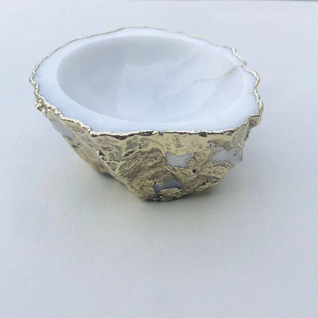 White Agate Geode Nut/trinket/Jewellery Bowl-4