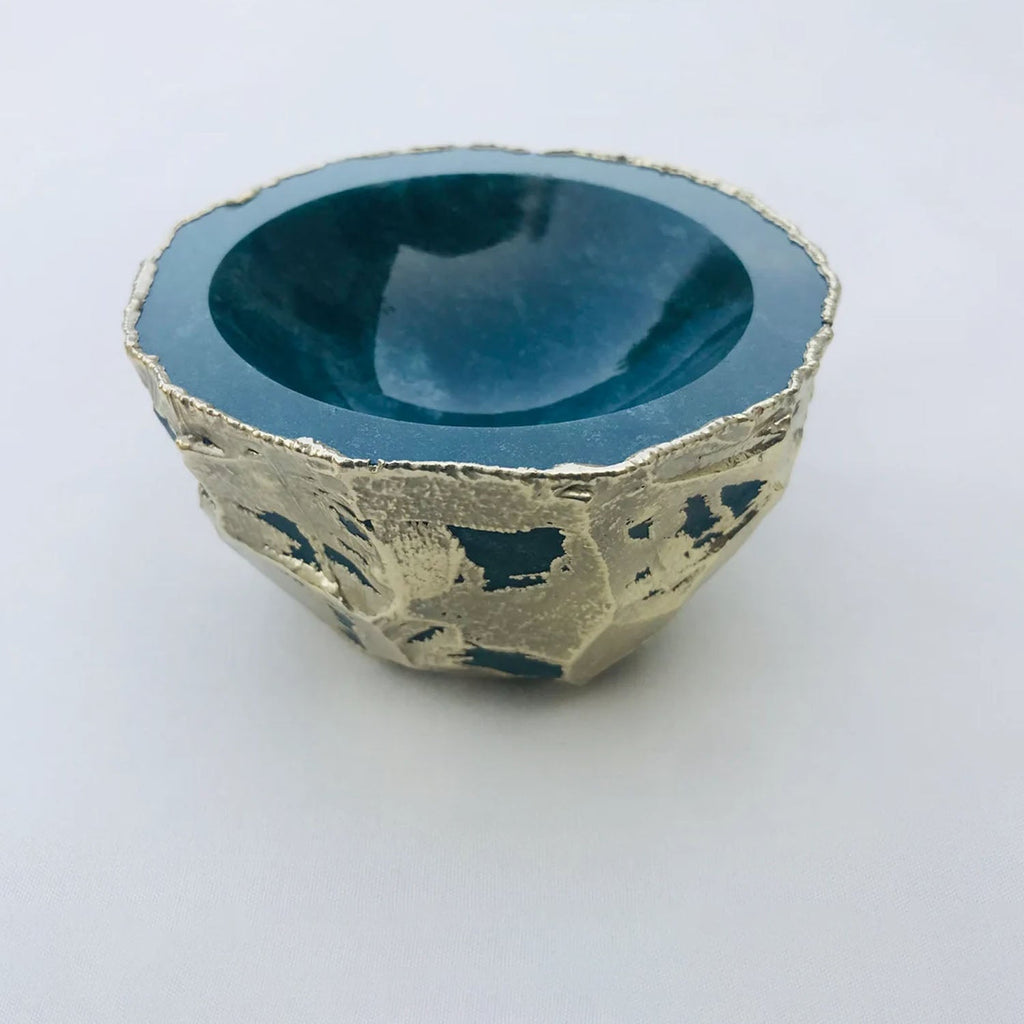 Green Blue Agate Geode Nut/trinket/Jewellery Bowl-4