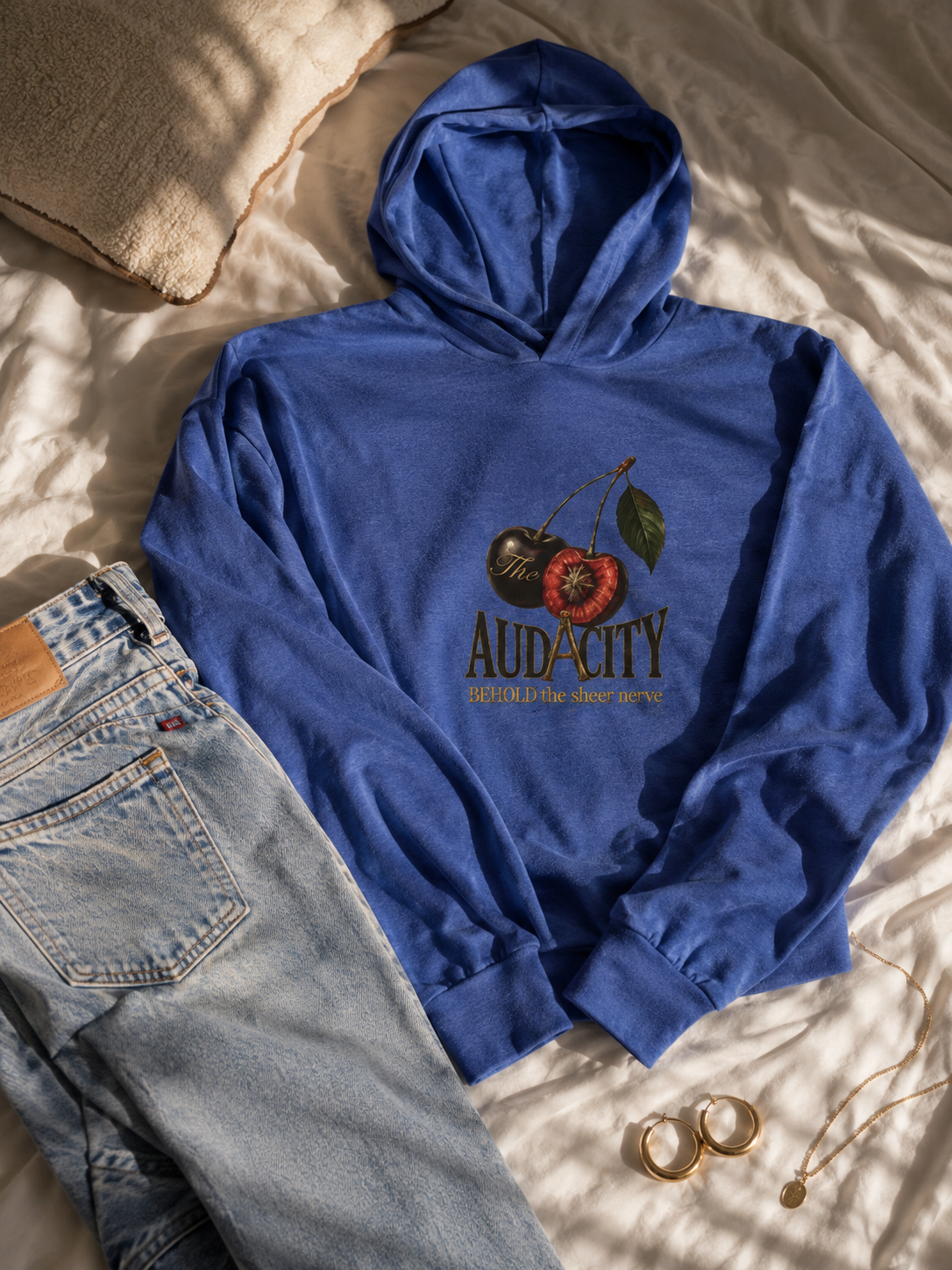 The Cherry Of Audacity Hooded Long Sleeve Tee