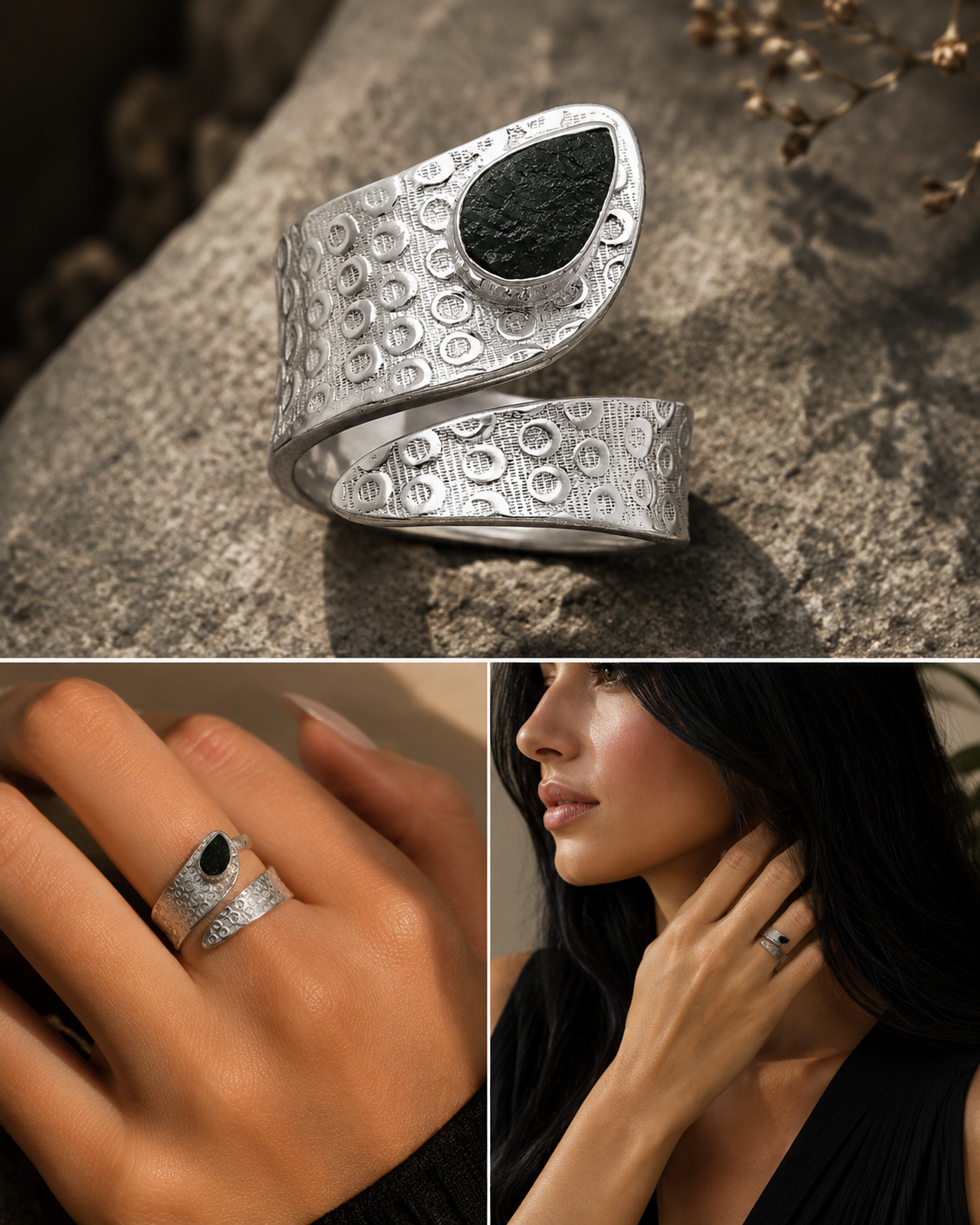 Natural Tektite Ring