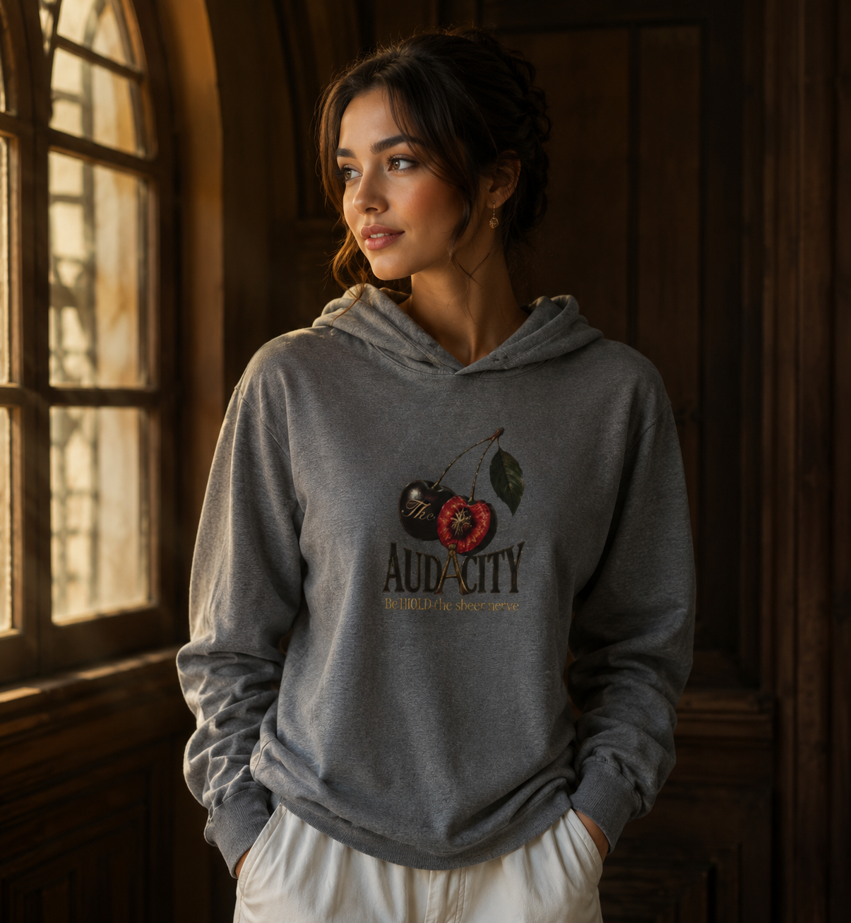 The Cherry Of Audacity Hooded Long Sleeve Tee