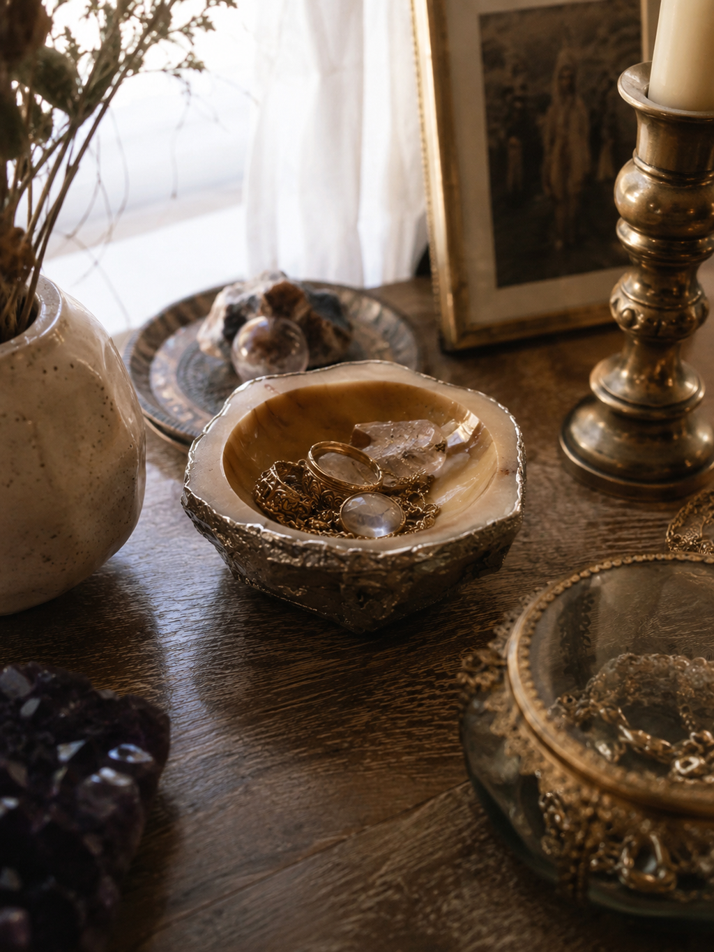 Mustard Yellow Agate Sacred Bowl