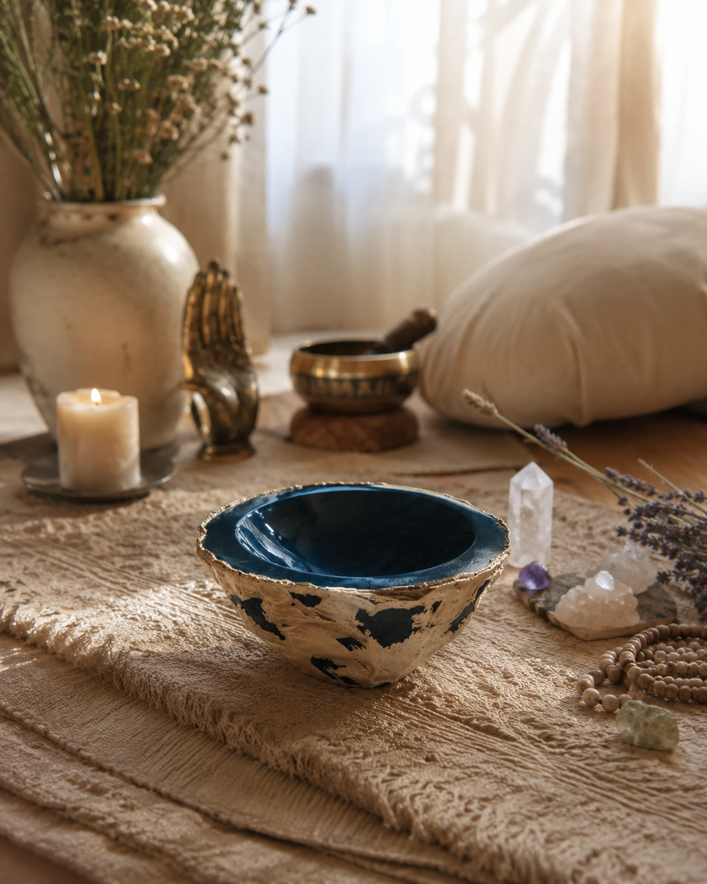 Green Blue Agate Sacred Bowl