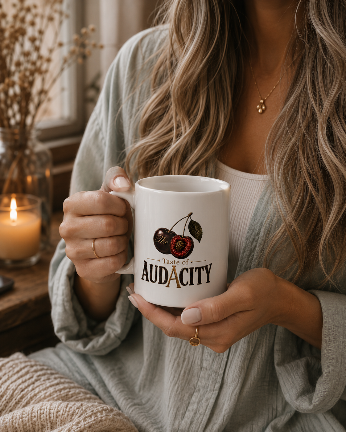 The Taste of Audacity Cherry Heart Mug
