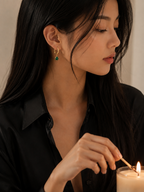 Malachite Hoop Earrings