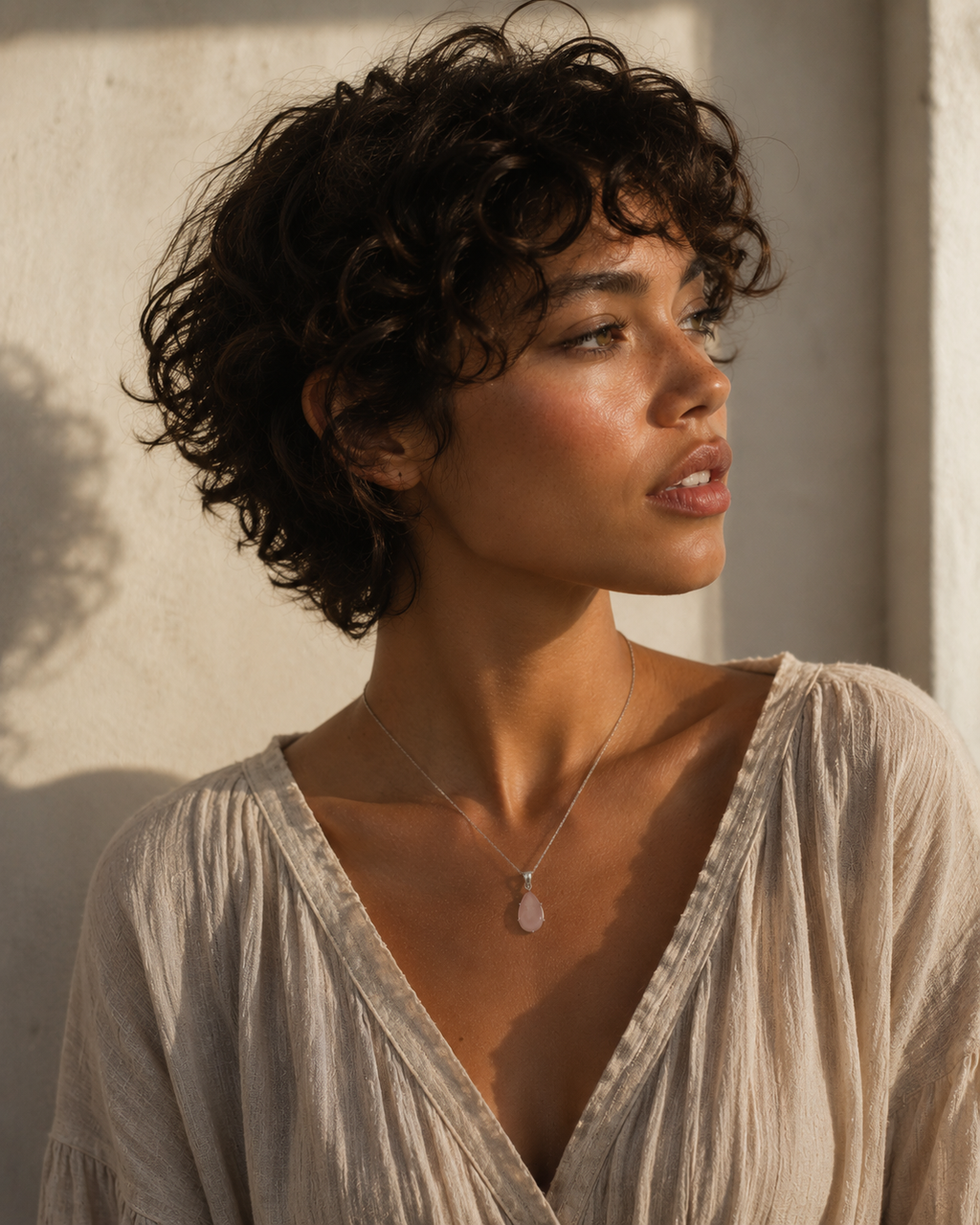 Natural Madagascar Rose Quartz Pendant