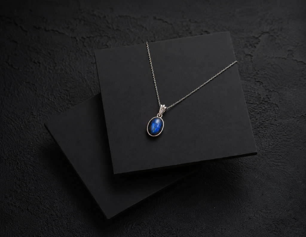 Natural Blue Fire Labradorite Pendant