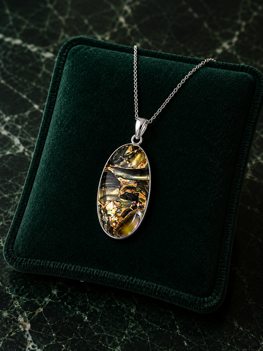 Copper Abalone Shell Pendant