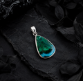 Natural Azurite in Malachite Pendant