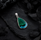 Natural Azurite in Malachite Pendant