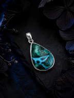 Natural Azurite in Malachite Pendant