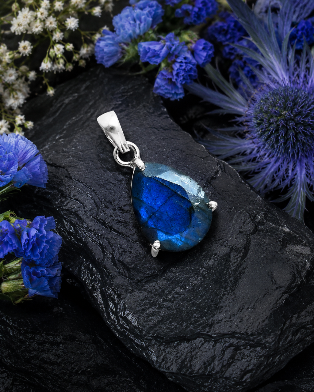 Faceted Blue Labradorite Pendant