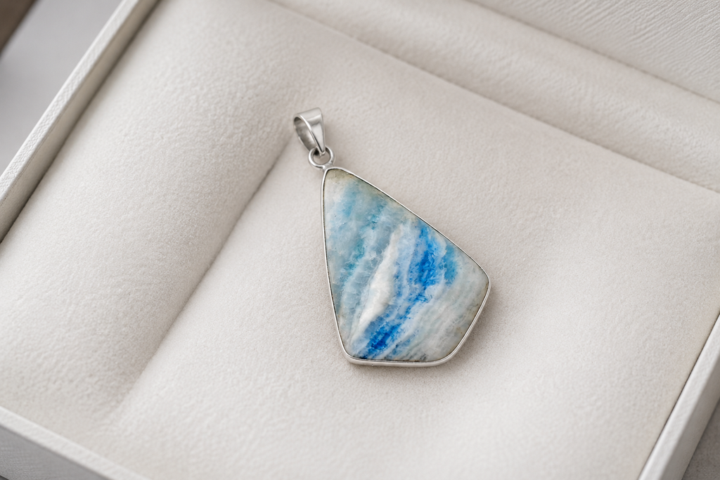 Natural Blue Scheelite Pendant