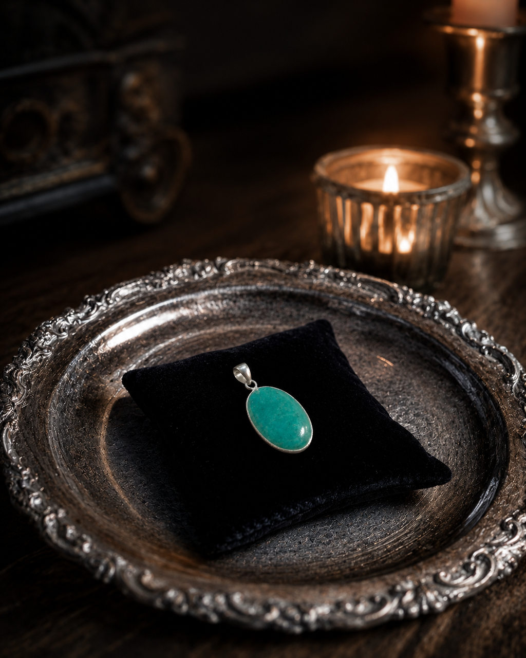 Natural Paraiba Amazonite Pendant