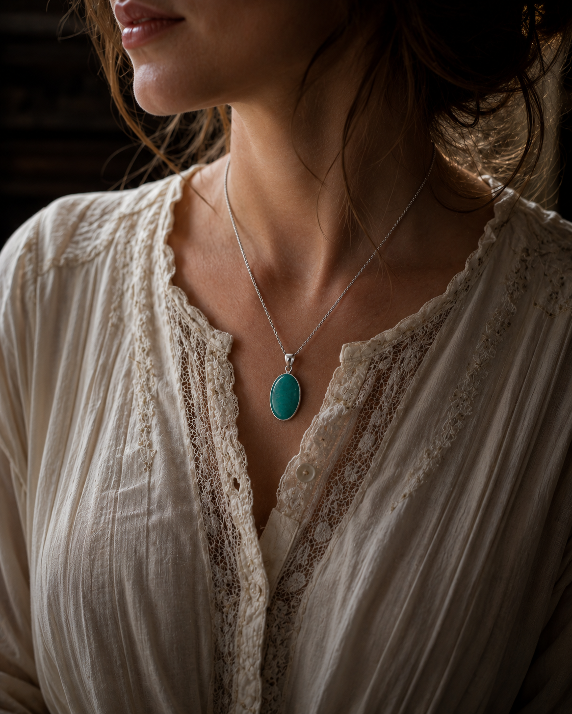 Natural Paraiba Amazonite Pendant