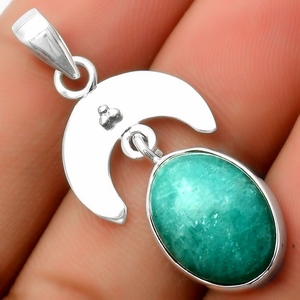 Crescent Moon - Paraiba Amazonite Pendant P-1133 SDP114916-0