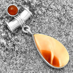 Natural Spiny Oyster Shell & Carnelian Pendant