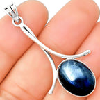 Natural Blue Fire Labradorite Pendant