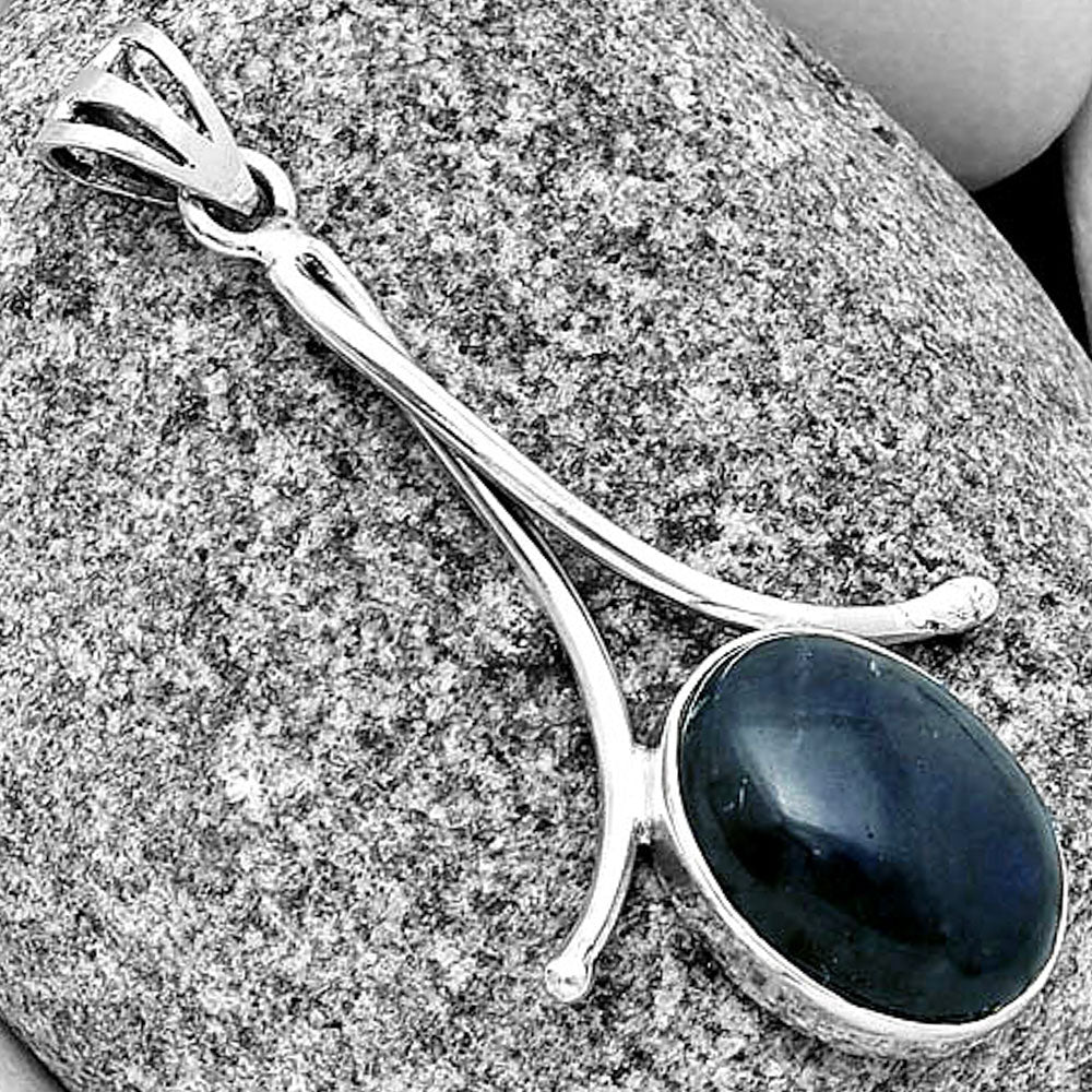 Natural Blue Fire Labradorite Pendant