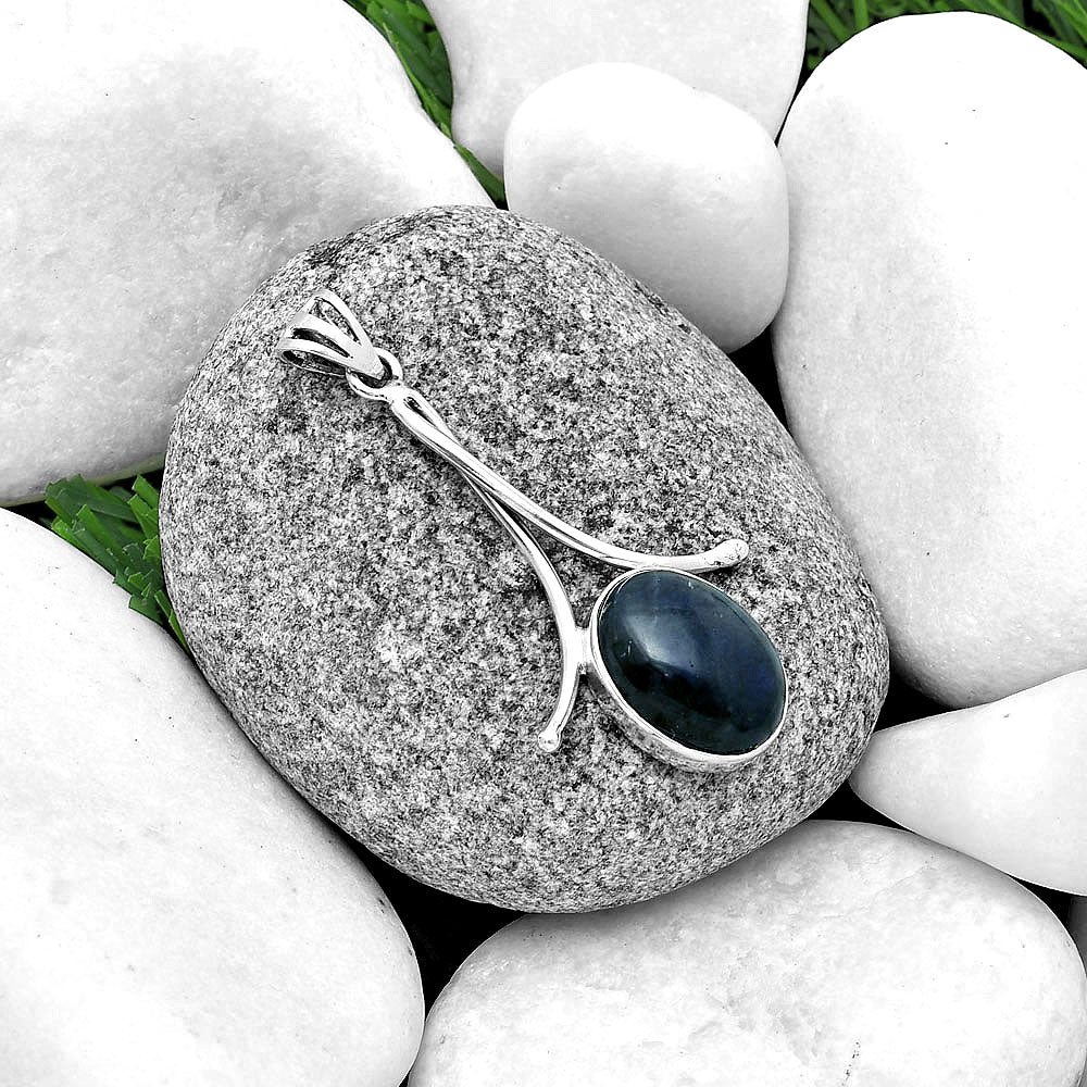 Natural Blue Fire Labradorite Pendant