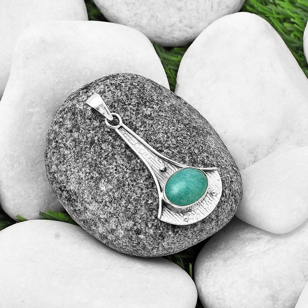 Natural Paraiba Amazonite Pendant