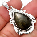 Natural Silver Sheen Obsidian Pendant