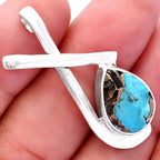 Natural Shell in Black Blue Turquoise Pendant