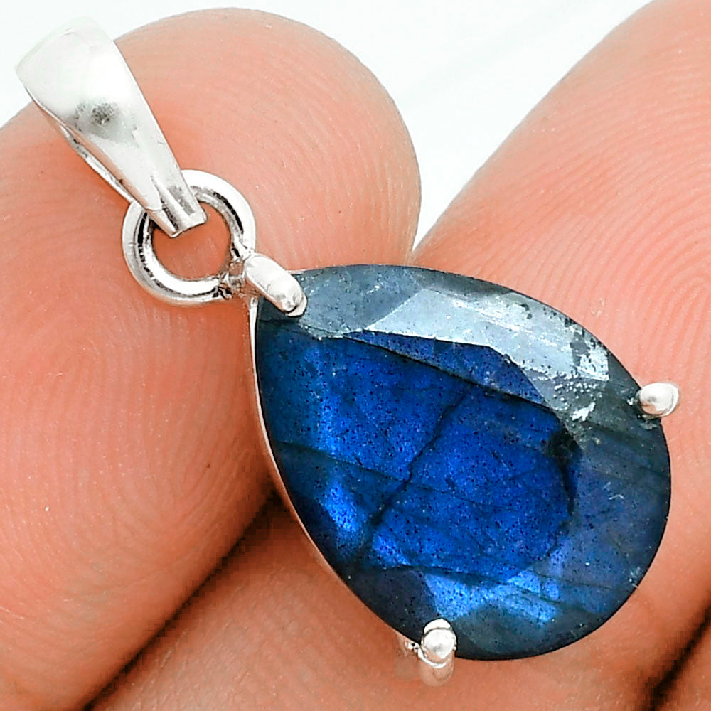 Faceted Blue Labradorite Pendant