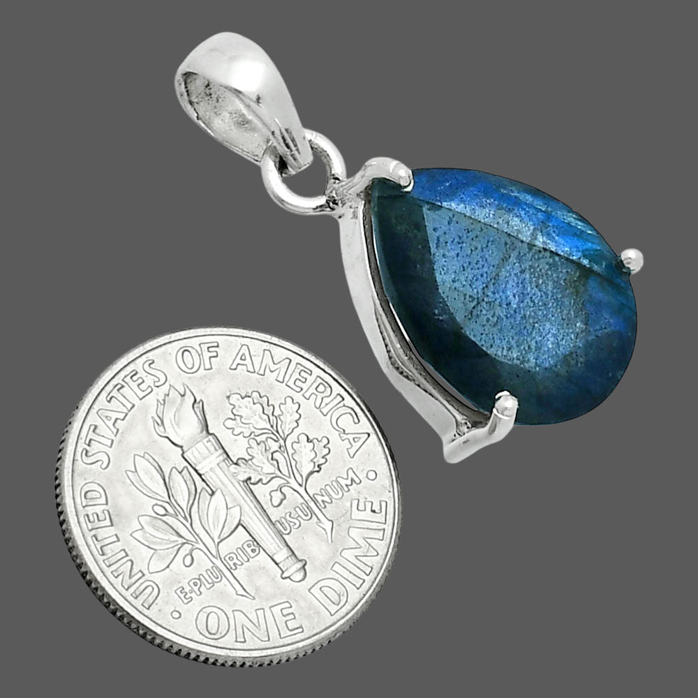 Faceted Blue Labradorite Pendant
