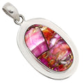 Kingman Orange Dahlia Turquoise Pendant