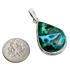 Natural Azurite in Malachite Pendant