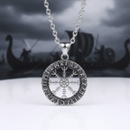 Vegvisir Sacred Compass Necklace — Ancient Runes of Protection & Guidance