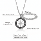 Vegvisir Sacred Compass Necklace — Ancient Runes of Protection & Guidance