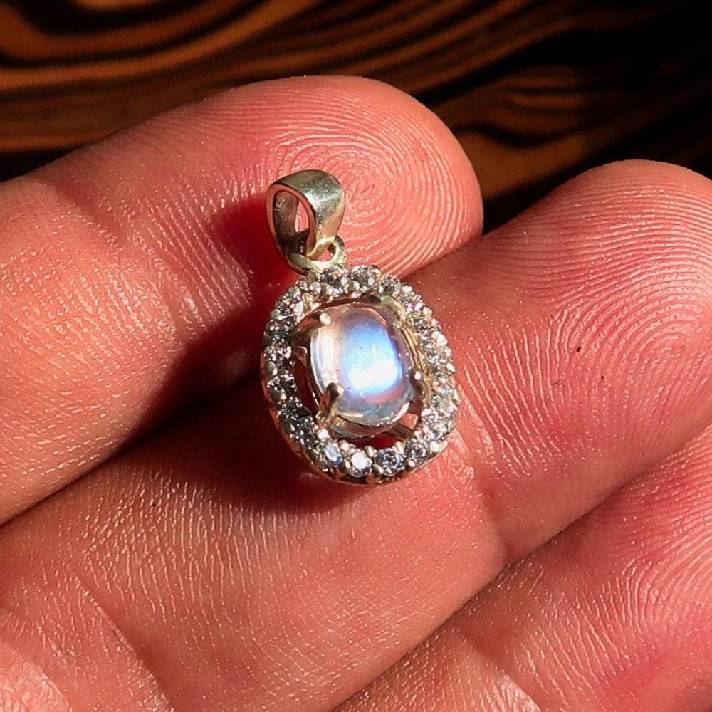 Ceylon Moonstone Pendant — 925 Sterling Silver & Sacred Light