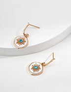 Turquoise & Mother-of-Pearl Sunburst Earrings
