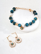 Turquoise & Mother-of-Pearl Sunburst Earrings